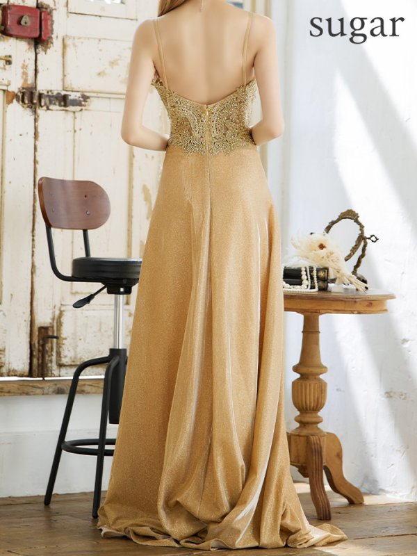 画像23: 【Lip line/リップライン】ラメ/ 刺繍/ シアー/ ノースリーブ/ Aライン/ ロングドレス/ キャバドレス long[HC03]