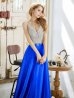 画像2: 【Lip line/リップライン】ラメ/ 刺繍/ シアー/ ノースリーブ/ Aライン/ ロングドレス/ キャバドレス long[HC03] (2)
