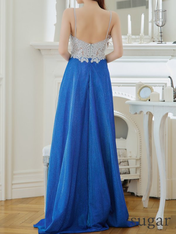 画像11: 【Lip line/リップライン】ラメ/ 刺繍/ シアー/ ノースリーブ/ Aライン/ ロングドレス/ キャバドレス long[HC03]