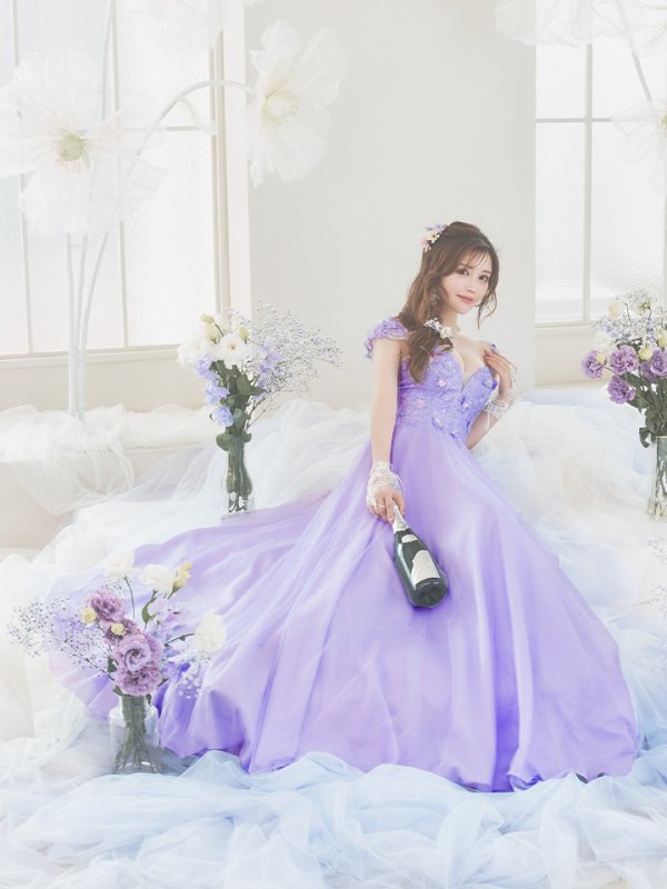 画像18: 【関西コレクション着用】【Lip line/リップライン】フラワー刺繍/ ノースリーブ/ Aライン/ フレア/ プリンセス/ ロングドレス/ キャバドレス long[HC03]