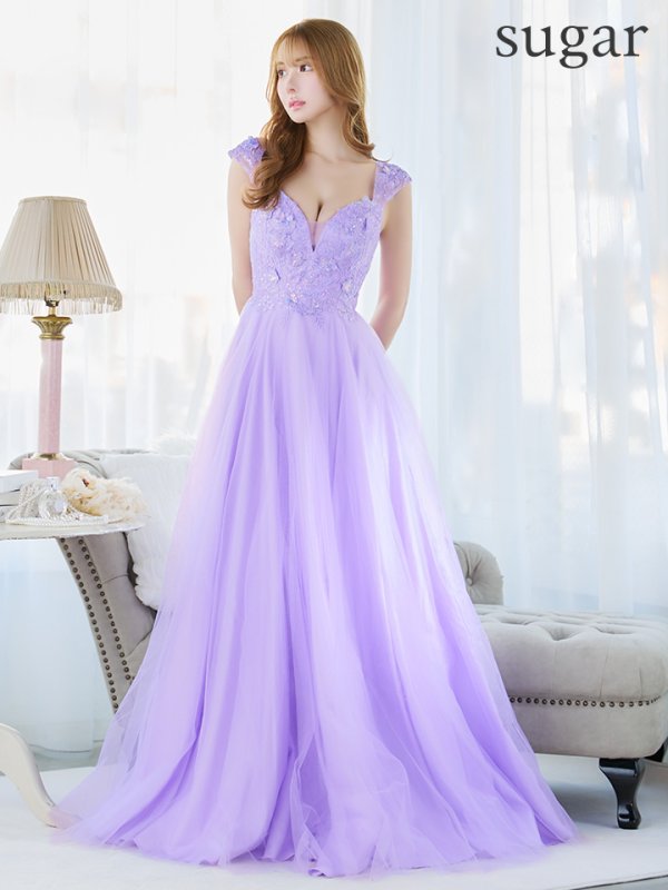 画像7: 【Lip line/リップライン】フラワー刺繍/ ノースリーブ/ Aライン/ フレア/ プリンセス/ ロングドレス/ キャバドレス long[HC03]