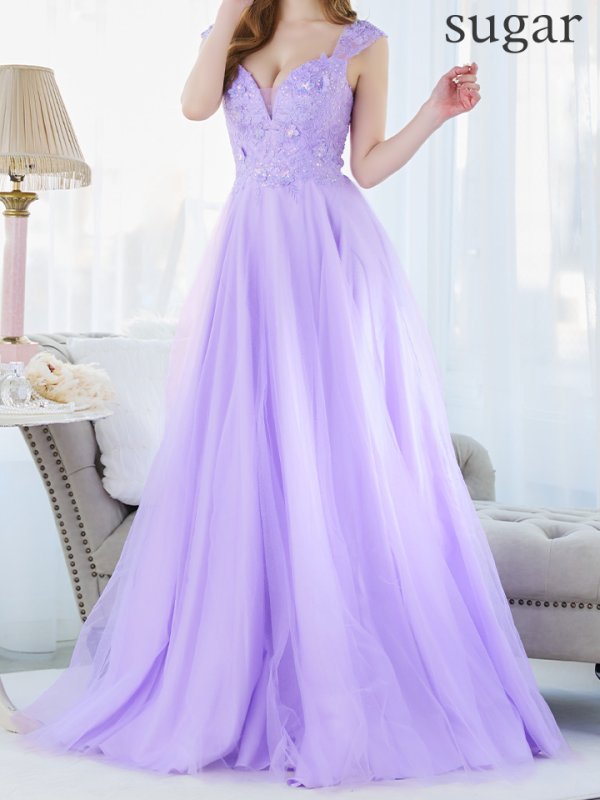 画像8: 【Lip line/リップライン】フラワー刺繍/ ノースリーブ/ Aライン/ フレア/ プリンセス/ ロングドレス/ キャバドレス long[HC03]