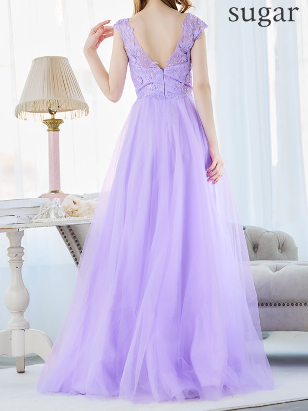 画像9: 【Lip line/リップライン】フラワー刺繍/ ノースリーブ/ Aライン/ フレア/ プリンセス/ ロングドレス/ キャバドレス long[HC03]