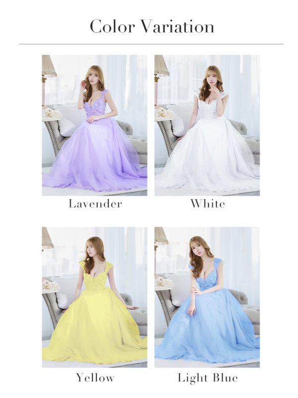 画像31: 【関西コレクション着用】【Lip line/リップライン】フラワー刺繍/ ノースリーブ/ Aライン/ フレア/ プリンセス/ ロングドレス/ キャバドレス long[HC03]