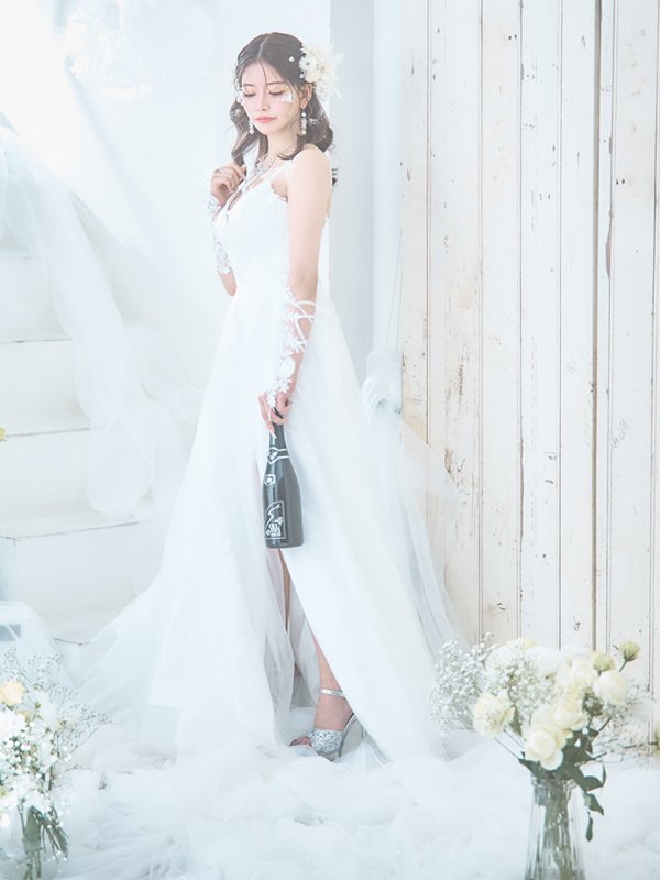 画像12: 【関西コレクション着用】【Lip line/リップライン】スパンコール刺繍/ キャミソール/ ラメ/ チュール/ フレア/ Aライン/ ロングドレス/ キャバドレス long[HC03]