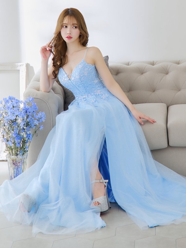 画像26: 【関西コレクション着用】【Lip line/リップライン】スパンコール刺繍/ キャミソール/ ラメ/ チュール/ フレア/ Aライン/ ロングドレス/ キャバドレス long[HC03]