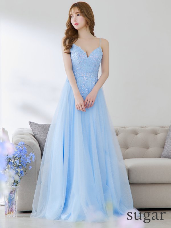 画像30: 【関西コレクション着用】【Lip line/リップライン】スパンコール刺繍/ キャミソール/ ラメ/ チュール/ フレア/ Aライン/ ロングドレス/ キャバドレス long[HC03]