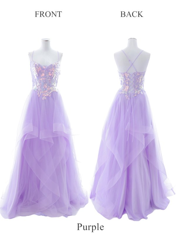 画像25: 【関西コレクション着用】【Lip line/リップライン】スパンコール刺繍/ キャミソール/ チュール/ フレア/ Aライン/ ロングドレス/ キャバドレス long[HC03]