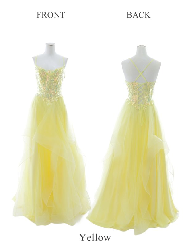 画像26: 【関西コレクション着用】【Lip line/リップライン】スパンコール刺繍/ キャミソール/ チュール/ フレア/ Aライン/ ロングドレス/ キャバドレス long[HC03]