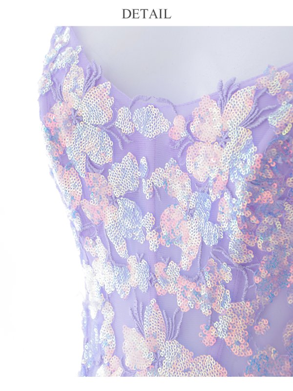 画像28: 【関西コレクション着用】【Lip line/リップライン】スパンコール刺繍/ キャミソール/ チュール/ フレア/ Aライン/ ロングドレス/ キャバドレス long[HC03]