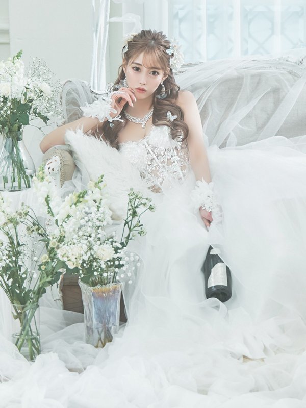 画像14: 【関西コレクション着用】【Lip line/リップライン】スパンコール刺繍/ キャミソール/ チュール/ フレア/ Aライン/ ロングドレス/ キャバドレス long[HC03]