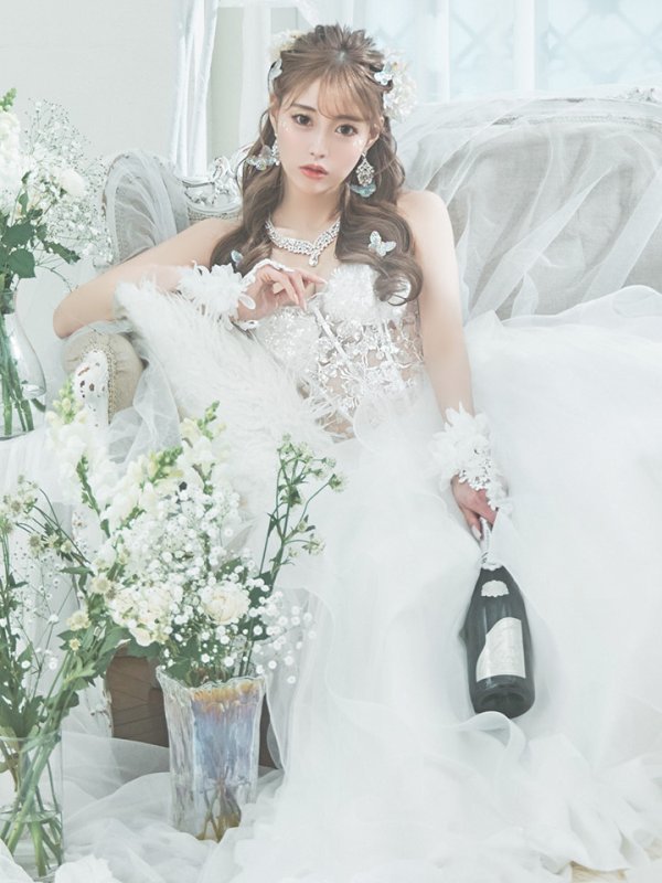 画像16: 【関西コレクション着用】【Lip line/リップライン】スパンコール刺繍/ キャミソール/ チュール/ フレア/ Aライン/ ロングドレス/ キャバドレス long[HC03]