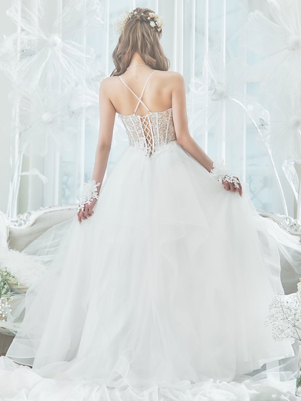 画像17: 【関西コレクション着用】【Lip line/リップライン】スパンコール刺繍/ キャミソール/ チュール/ フレア/ Aライン/ ロングドレス/ キャバドレス long[HC03]