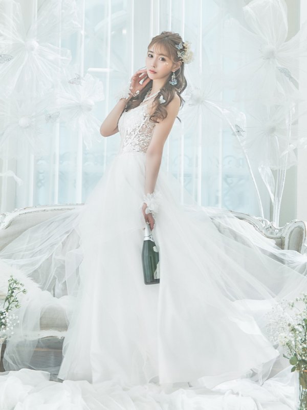 画像8: 【関西コレクション着用】【Lip line/リップライン】スパンコール刺繍/ キャミソール/ チュール/ フレア/ Aライン/ ロングドレス/ キャバドレス long[HC03]