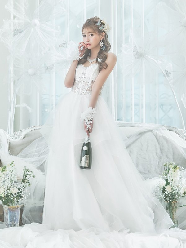 画像9: 【関西コレクション着用】【Lip line/リップライン】スパンコール刺繍/ キャミソール/ チュール/ フレア/ Aライン/ ロングドレス/ キャバドレス long[HC03]