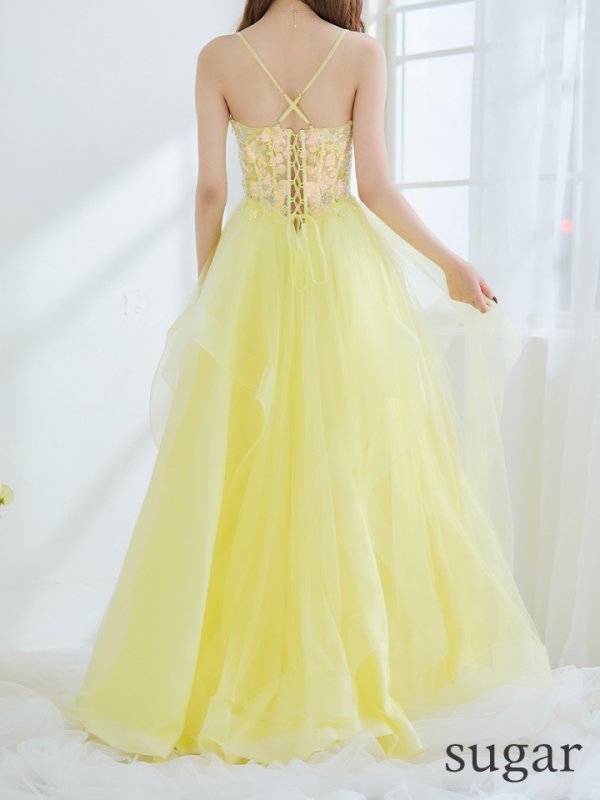 画像15: 【Lip line/リップライン】スパンコール刺繍/ キャミソール/ チュール/ フレア/ Aライン/ ロングドレス/ キャバドレス long[HC03]