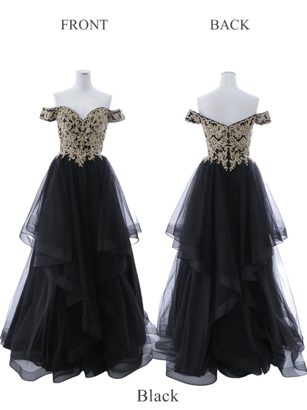 画像24: 【Lip line/リップライン】刺繍/ オフショル/ チュール/ フレア/ プリンセス/ ロングドレス/ キャバドレス long[HC03]