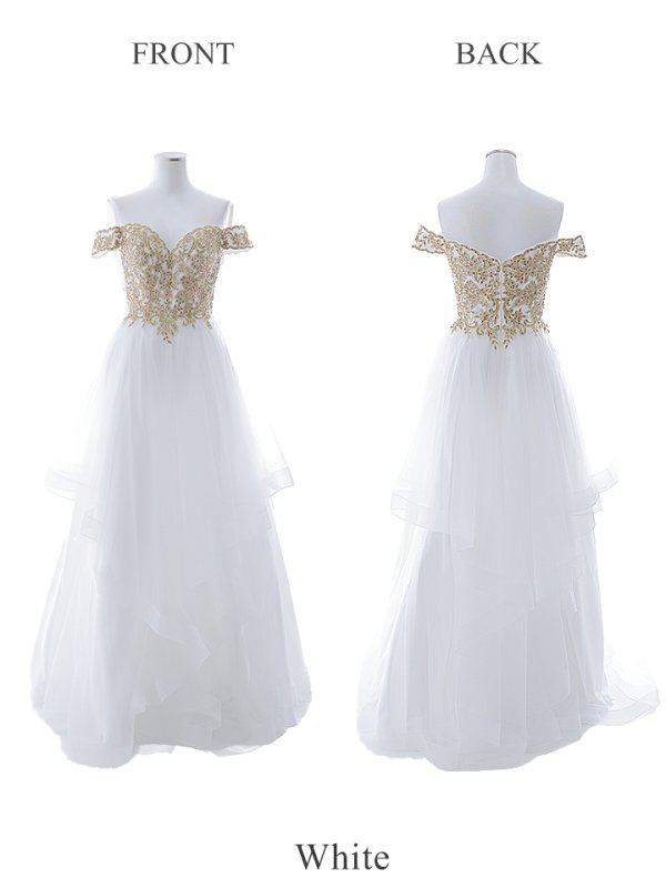 画像23: 【Lip line/リップライン】刺繍/ オフショル/ チュール/ フレア/ プリンセス/ ロングドレス/ キャバドレス long[HC03]