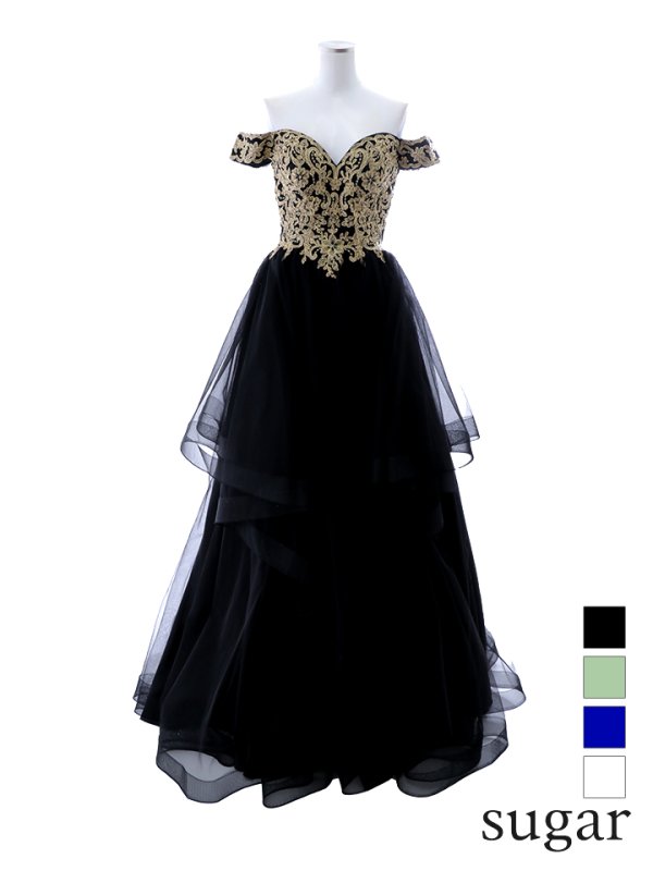 画像19: 【Lip line/リップライン】刺繍/ オフショル/ チュール/ フレア/ プリンセス/ ロングドレス/ キャバドレス long[HC03]