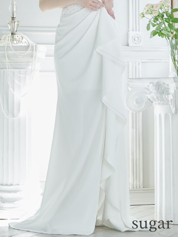 画像16: 【Lip line/リップライン】刺繍/ ラインストーン/ キャミソール/ フリル/ スリット/ ストレッチ/ ロングドレス/ キャバドレス long[HC03]