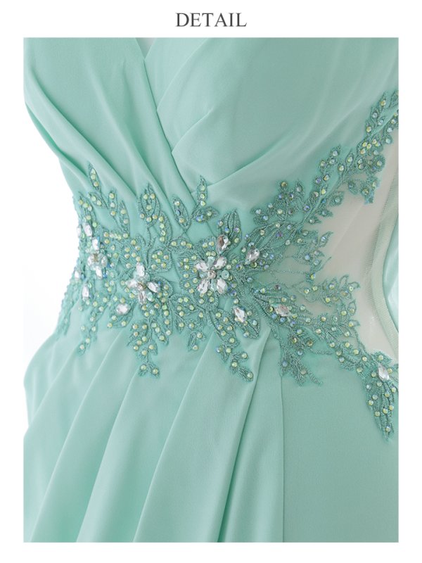 画像22: 【Lip line/リップライン】フラワー刺繍/ ストレッチ/ ノースリーブ/ ワンカラー/ スピンドル/ ロングドレス/ キャバドレス long[HC03]