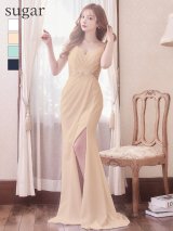 【Lip line/リップライン】フラワー刺繍/ ストレッチ/ ノースリーブ/ ワンカラー/ スピンドル/ ロングドレス/ キャバドレス long[HC03]