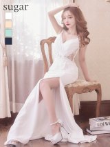 【Lip line/リップライン】フラワー刺繍/ ストレッチ/ ノースリーブ/ ワンカラー/ スピンドル/ ロングドレス/ キャバドレス long[HC03]