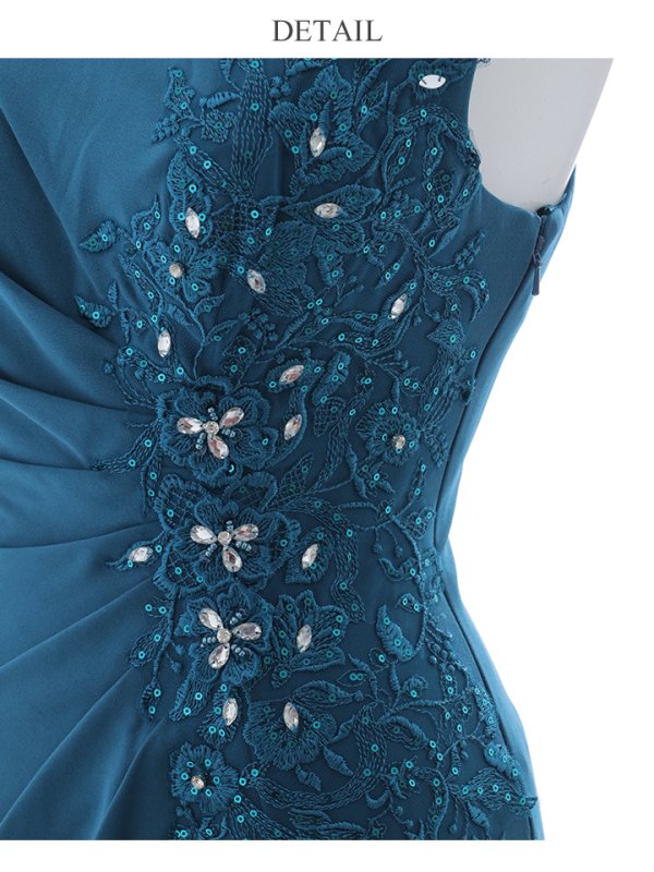 画像23: 【Lip line/リップライン】フラワー刺繍/ ストレッチ/ ワンショルダー/ ワンカラー/ スピンドル/ ロングドレス/ キャバドレス long[HC03]