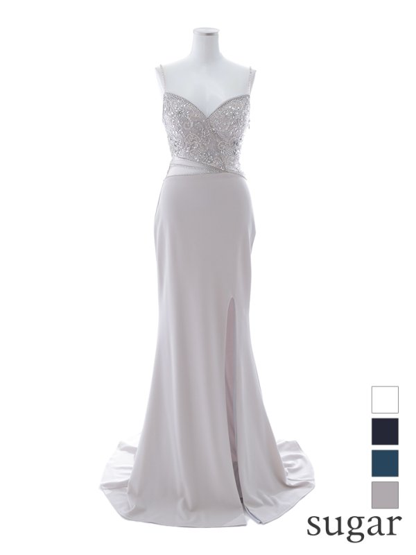 画像15: 【Lip line/リップライン】ビジュー/ 刺繍/ ストレッチ/ ウエストシアー/ スリット/ ロングドレス/ キャバドレス long[HC03]