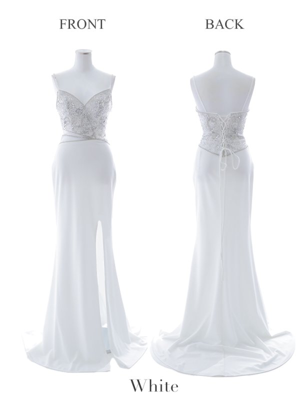 画像20: 【Lip line/リップライン】ビジュー/ 刺繍/ ストレッチ/ ウエストシアー/ スリット/ ロングドレス/ キャバドレス long[HC03]