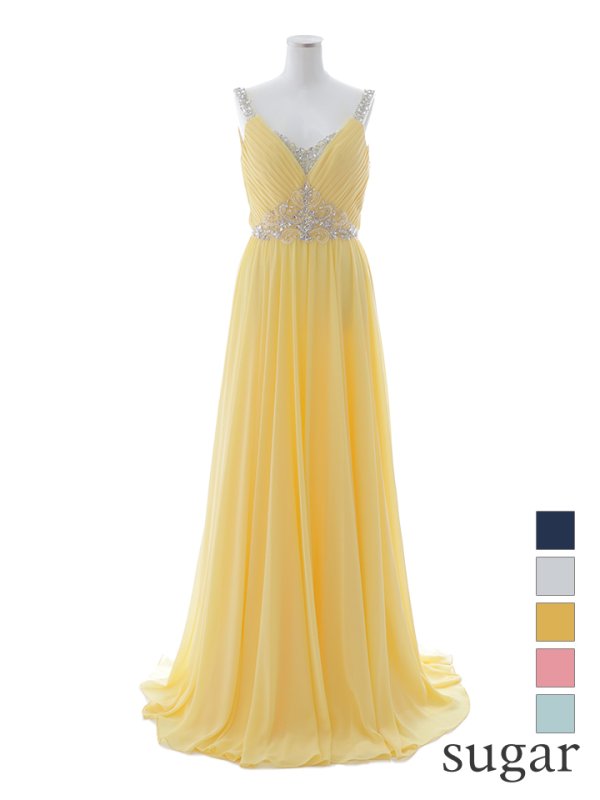 画像14: 【Lip line/リップライン】ビジュー刺繍/ プリーツ/ ノースリーブ/ ワンカラー/ Aライン/ ロングドレス/ キャバドレス long[HC03]