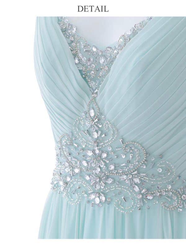 画像25: 【Lip line/リップライン】ビジュー刺繍/ プリーツ/ ノースリーブ/ ワンカラー/ Aライン/ ロングドレス/ キャバドレス long[HC03]