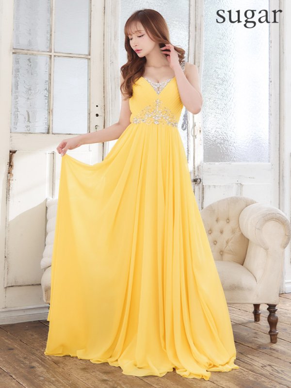 画像11: 【Lip line/リップライン】ビジュー刺繍/ プリーツ/ ノースリーブ/ ワンカラー/ Aライン/ ロングドレス/ キャバドレス long[HC03]