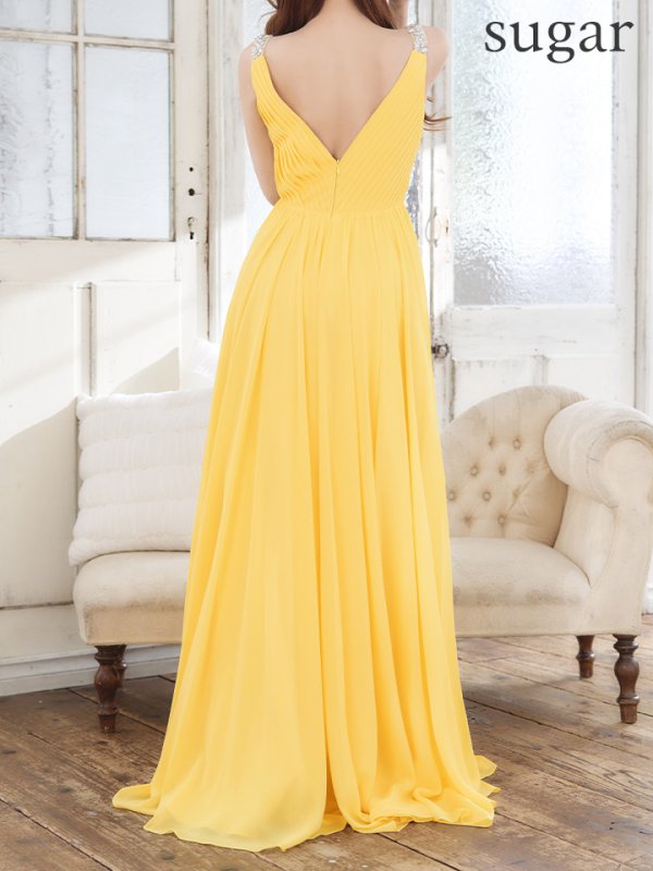 画像13: 【Lip line/リップライン】ビジュー刺繍/ プリーツ/ ノースリーブ/ ワンカラー/ Aライン/ ロングドレス/ キャバドレス long[HC03]