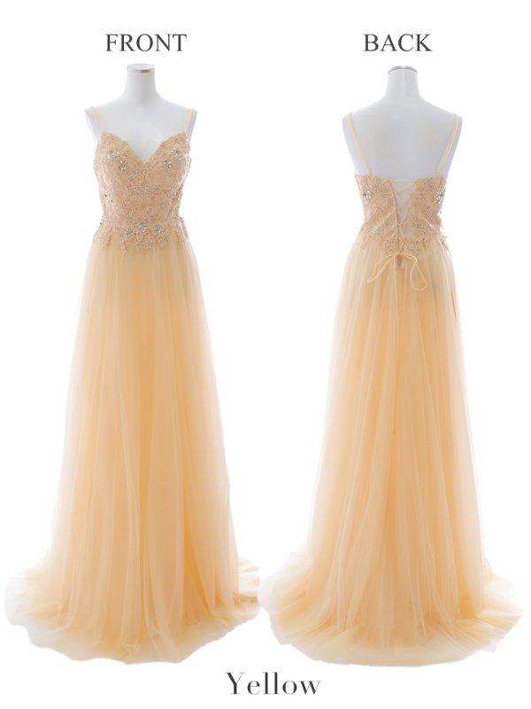 画像21: 【Lip line/リップライン】刺繍レース/ スピンドル/ キャミソール/ チュール/ Aライン/ プリンセス/ フレア/ ロングドレス/ キャバドレス long[HC03]