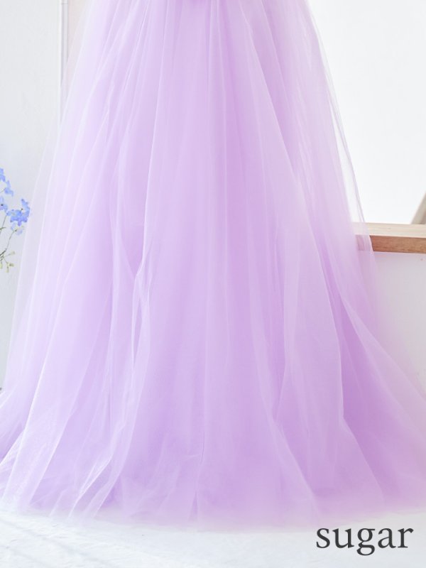 画像11: 【Lip line/リップライン】刺繍レース/ ビジュー/ Vネック/ ノースリーブ/ チュール/ Aライン/ プリンセス/ フレア/ ロングドレス/ キャバドレス long[HC03]