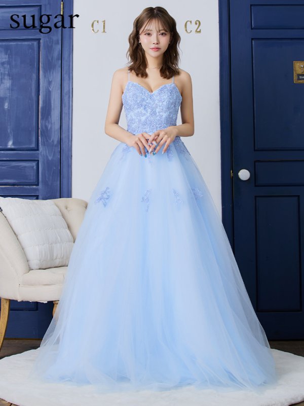 ブルー モデル:如月れい 身長:156cm 着用サイズ:Sサイズ