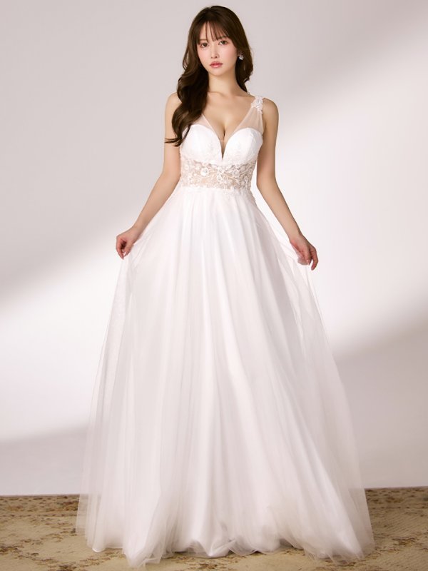 ホワイト　モデル：ゆめ　身長：160cm　着用サイズ：Sサイズ