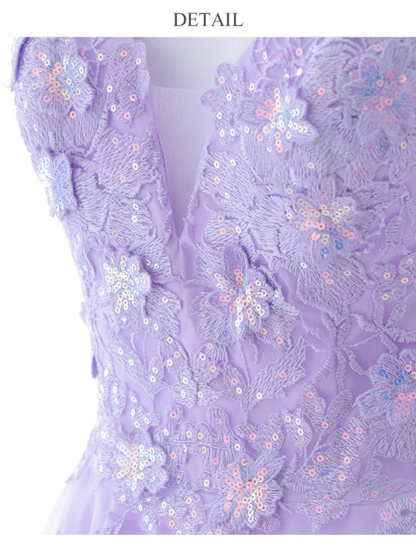 画像40: 【関西コレクション着用】【Lip line/リップライン】フラワー刺繍/ ノースリーブ/ Aライン/ フレア/ プリンセス/ ロングドレス/ キャバドレス long[HC03]