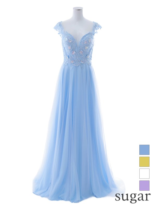 画像32: 【関西コレクション着用】【Lip line/リップライン】フラワー刺繍/ ノースリーブ/ Aライン/ フレア/ プリンセス/ ロングドレス/ キャバドレス long[HC03]