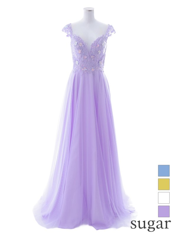 画像33: 【関西コレクション着用】【Lip line/リップライン】フラワー刺繍/ ノースリーブ/ Aライン/ フレア/ プリンセス/ ロングドレス/ キャバドレス long[HC03]