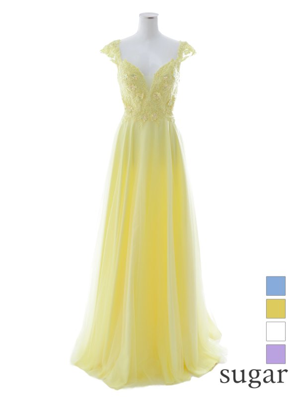 画像35: 【関西コレクション着用】【Lip line/リップライン】フラワー刺繍/ ノースリーブ/ Aライン/ フレア/ プリンセス/ ロングドレス/ キャバドレス long[HC03]