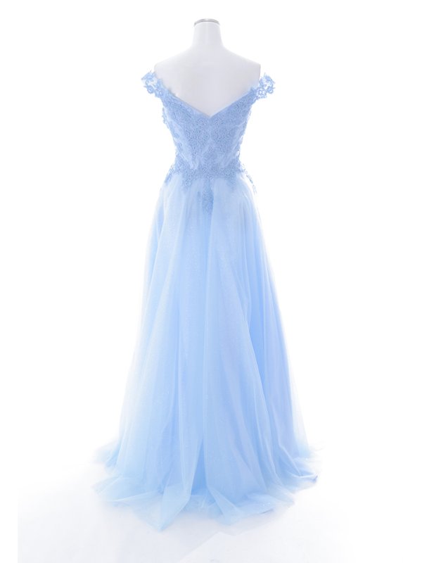 画像6: 【Lip line/リップライン】オフショル/ ハートカット/ ラメ/ 刺繍レース/ チュール/ プリンセス/ フレア/ Aライン/ ロングドレス/ キャバドレス long[HC03]