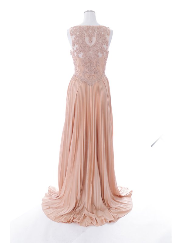 画像23: 【Lip line/リップライン】刺繍/ ワンカラー/ Vネック/ ノースリーブ/ ビジュー/ プリーツスカート/ Aライン/ ロングドレス/ キャバドレス long[HC03]