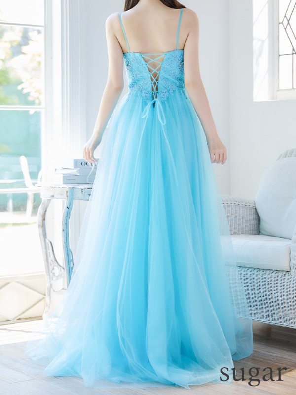 画像9: 【Lip line/リップライン】刺繍レース/ スピンドル/ キャミソール/ チュール/ Aライン/ プリンセス/ フレア/ ロングドレス/ キャバドレス long[HC03]