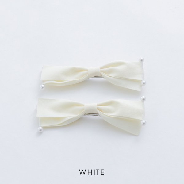 画像3: 【バレッタ】パールリボンダブルバレッタ【2カラー】[OF08]