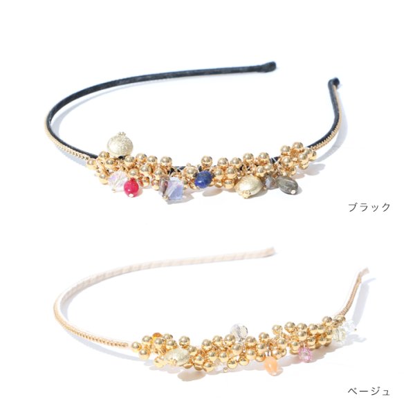 画像2: 【アクセサリー：ヘアアクセ】マルチビーズカチューシャ・2カラー[OF02-U]