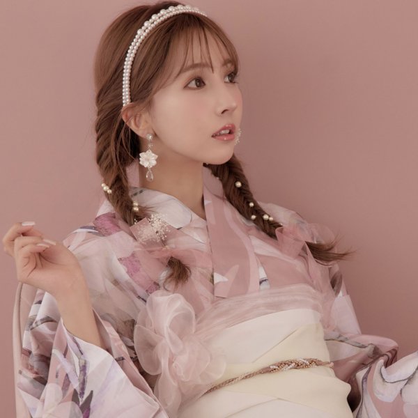 画像6: オーガンジー紐パールセット【2カラー】[HC02]