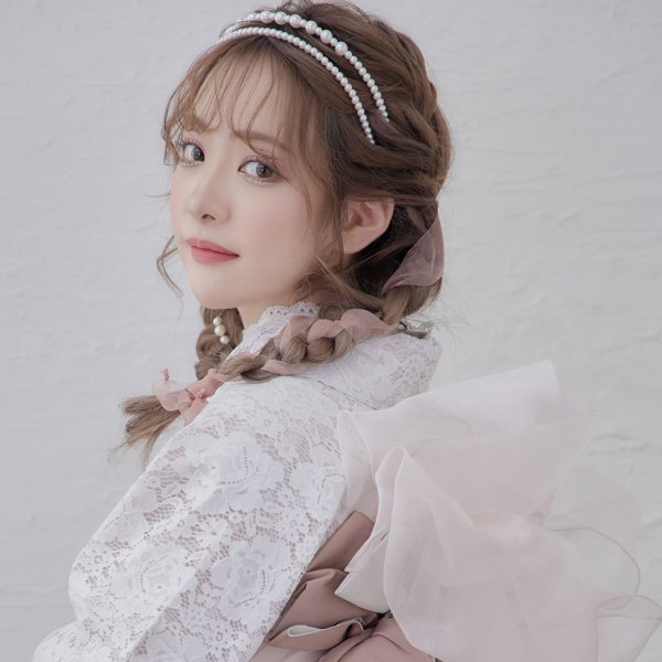 画像5: オーガンジー紐パールセット【2カラー】[HC02]