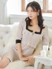 画像5: XSサイズあり【ANDY/アンディ】バイカラー/ フロントジップ/ ベルト/ 袖あり/ 七分袖/ ゴールドボタン/ タイト/ ミニドレス/ キャバドレス[OF05]